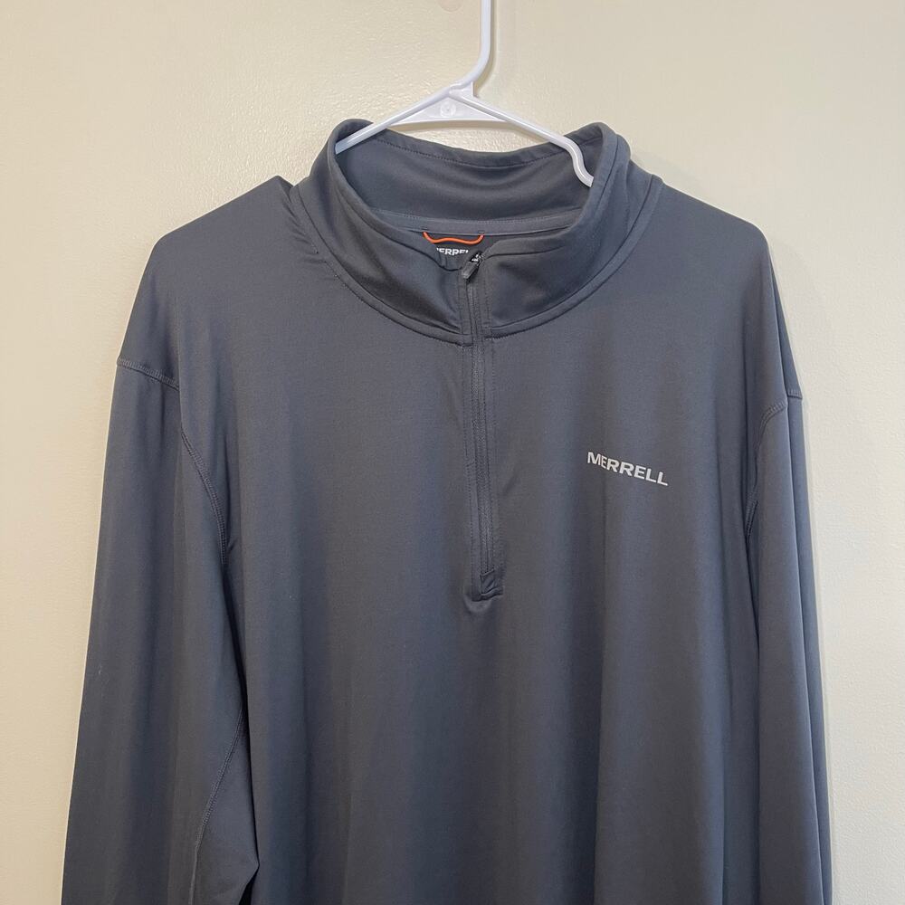 Merrell Men's XXL 1/4 Zip Grey Pullover Lightweight Performance Athleisure